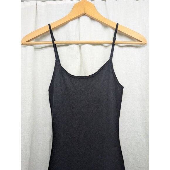 Hera Collection Women's Black Body-Con Midi Dress Sz Medium Adjustable Straps F6 - Picture 2 of 8